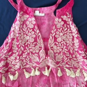 boho pretty pink sleeveless top